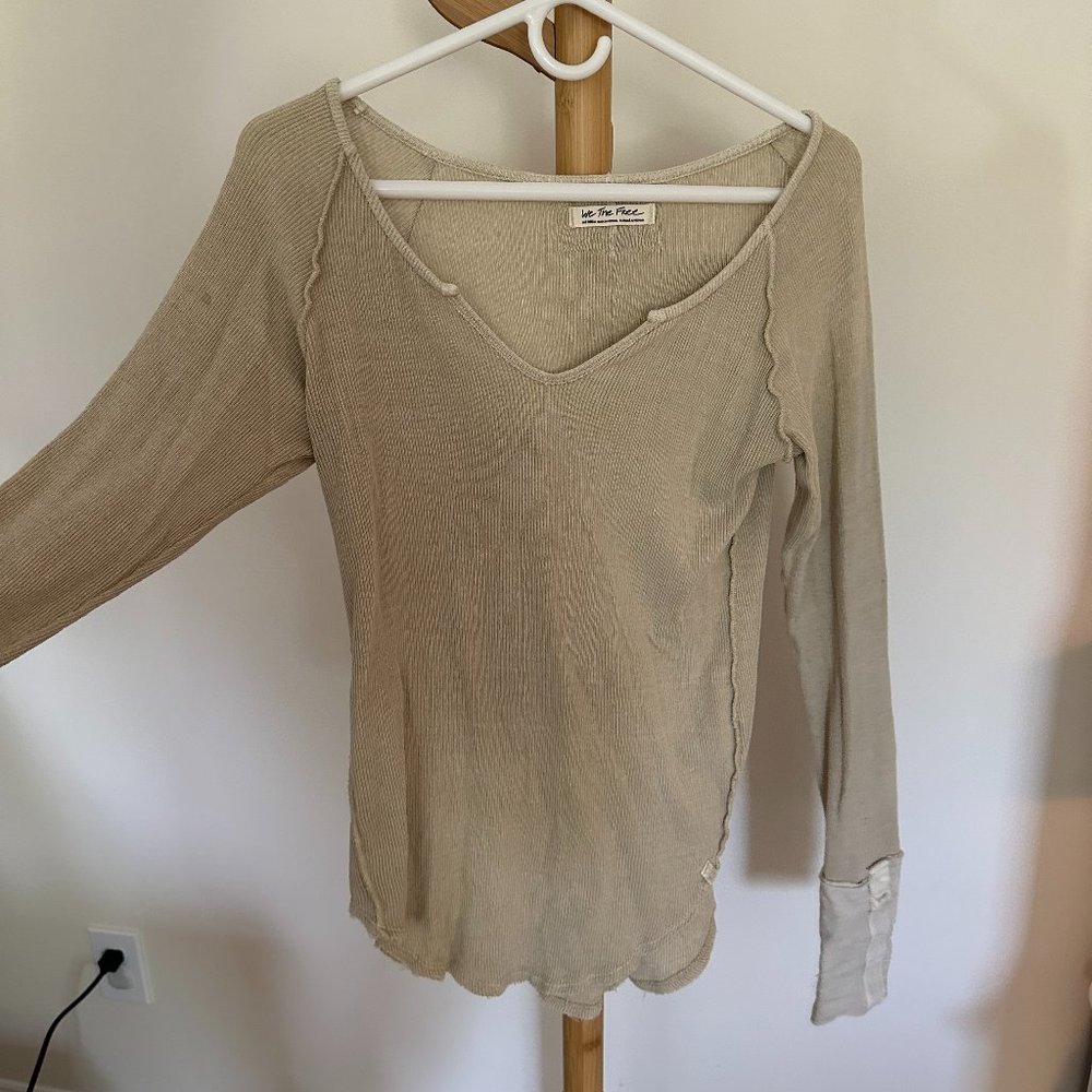 free people long sleeve knit top